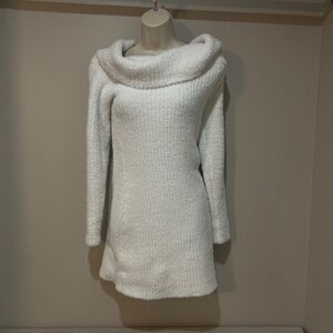 women's Sweater Dress size Medium,  off shoulder winter white